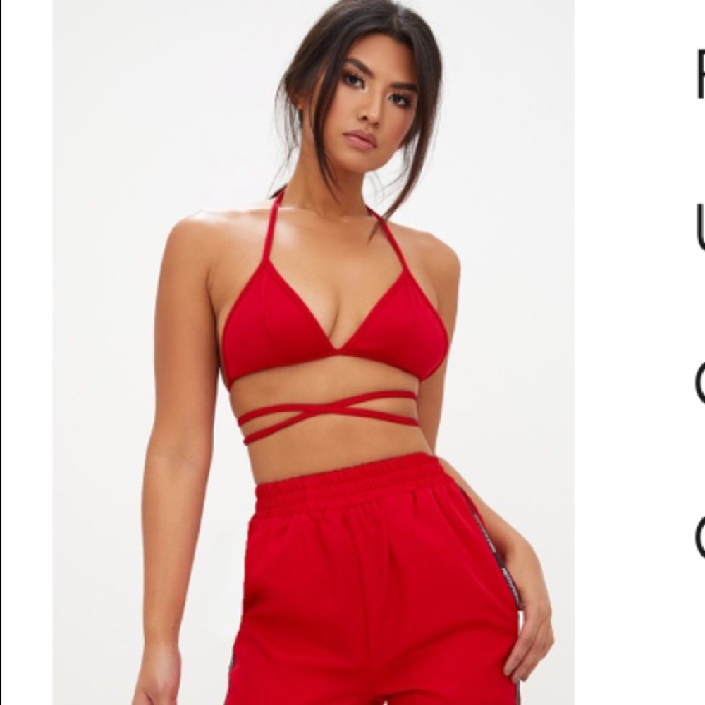 Red harness bralet